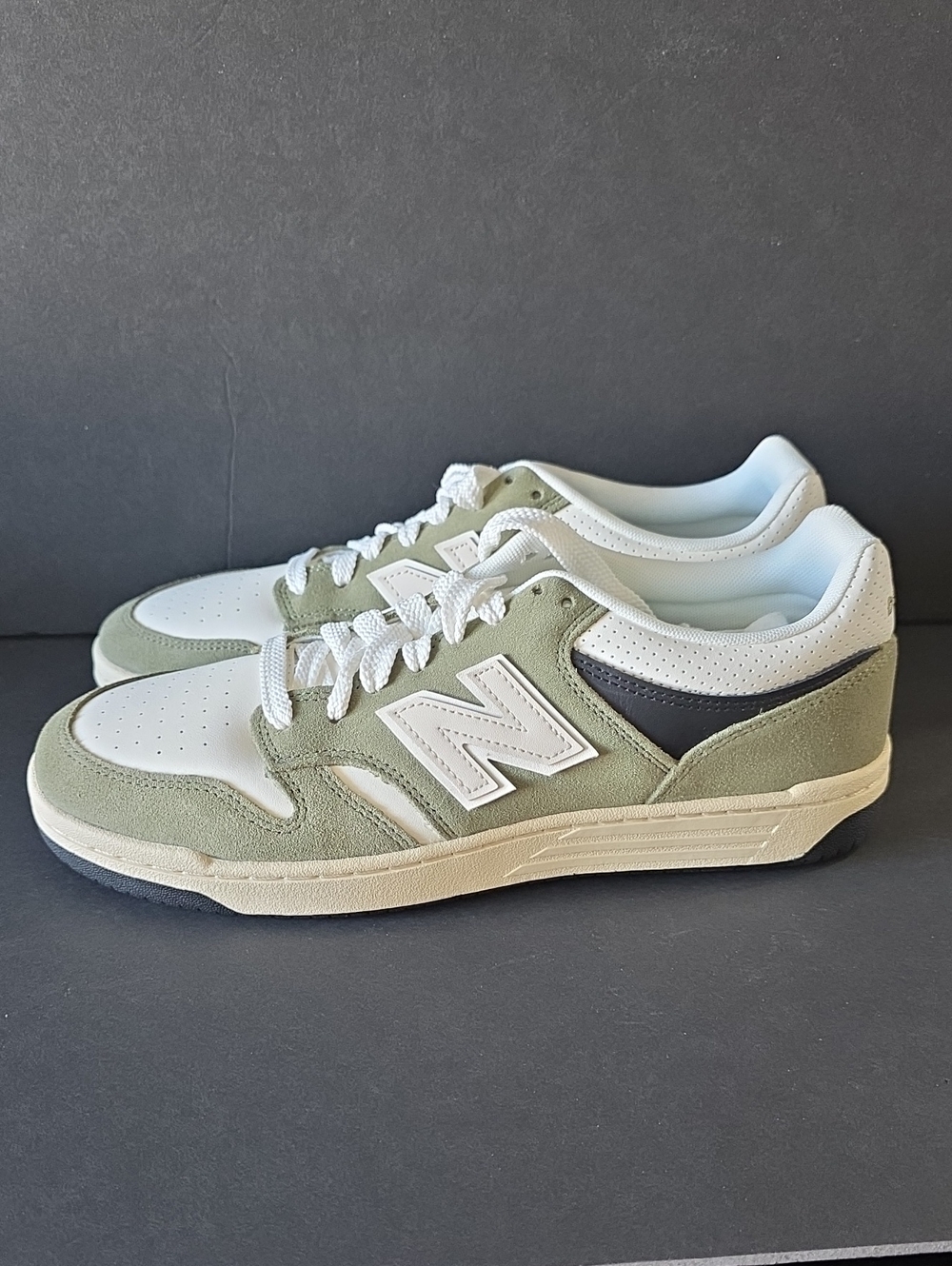 New Balance BB480 Court Sneaker Men's 11 Olive Green/White/Black NIB Suede